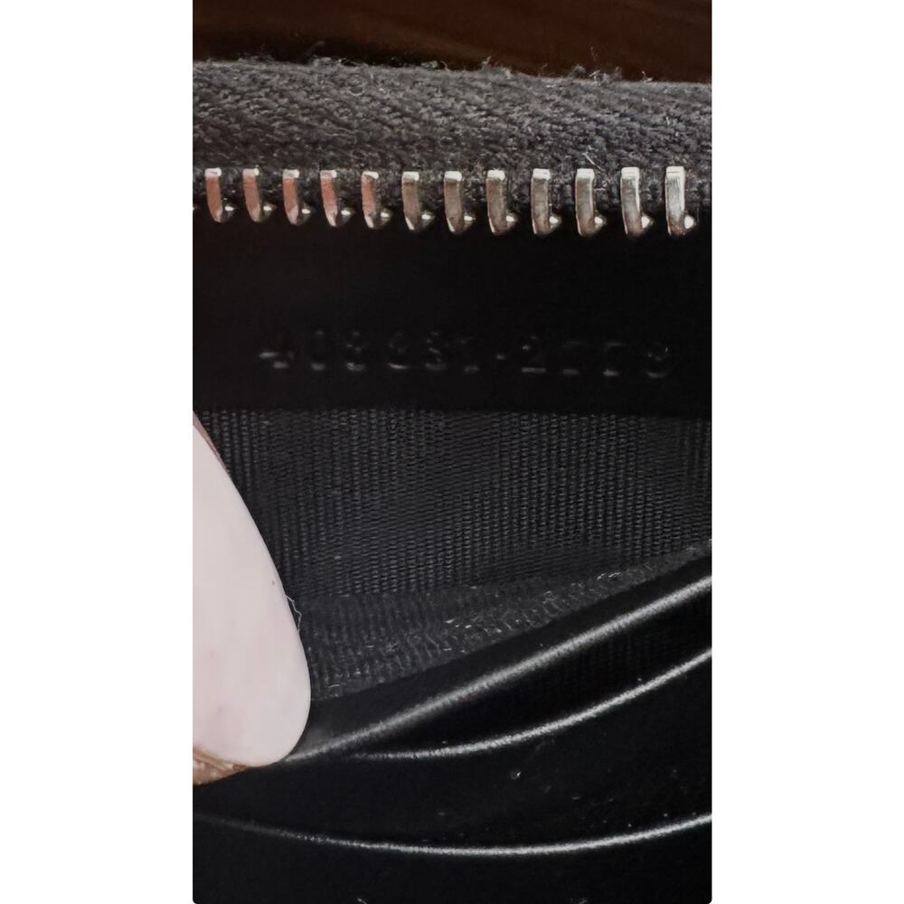 GUCCI BLACK GUCCISSIMA LEATHER WEB ZIP AROUND LONG WALLET - Picture 7 of 12